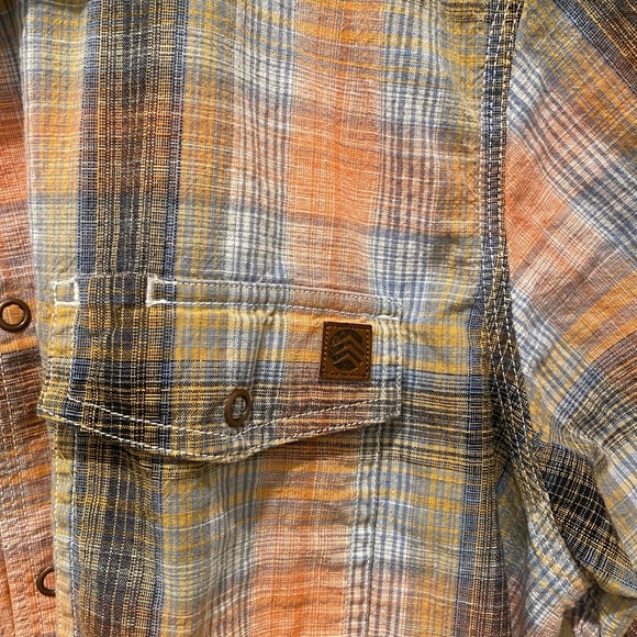 Solaris plaid button down snap shirt short sleeve size large L - Picture 5 of 7